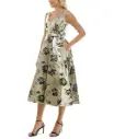 Vestido midi de jacquard floral 