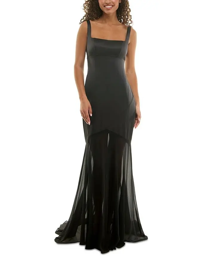 Vestido de corte sirena de gasa