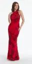 Vestido maxi con escote halter y lazo Carly