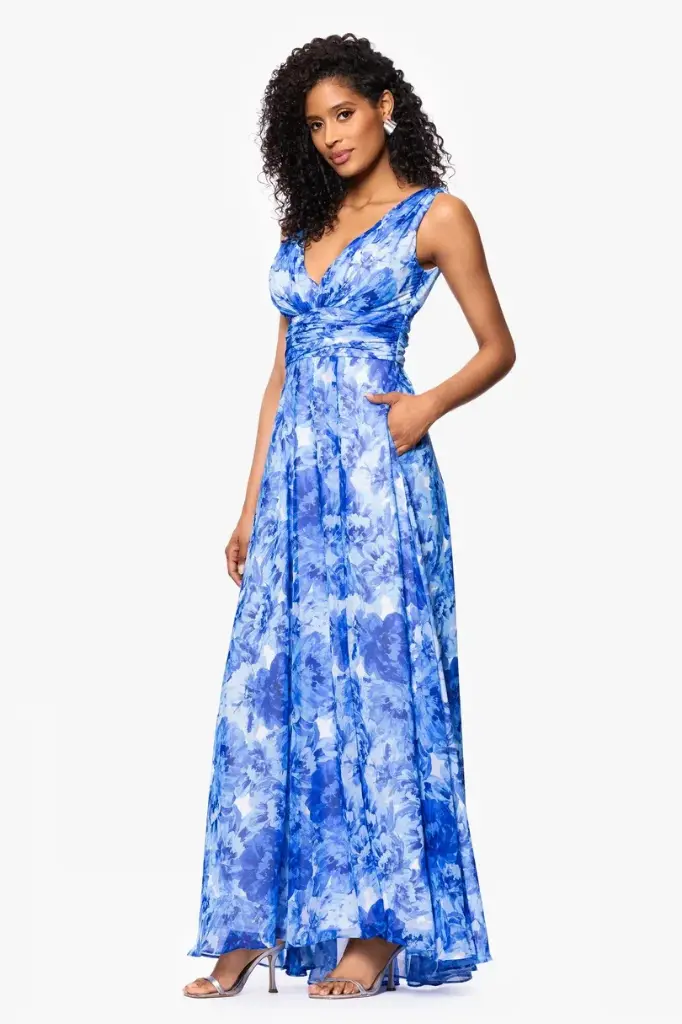 Vestido de gasa con estampado floral 