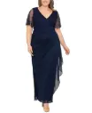 Vestido con mangas de pedrería