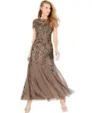Vestido con bordados florales y cuentas