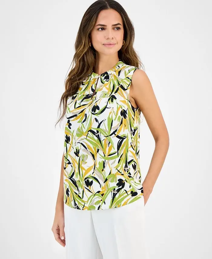 Blusa mangas con escote ojo de cerradura 