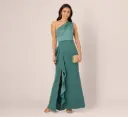 Vestido traslapado de un solo hombro 
