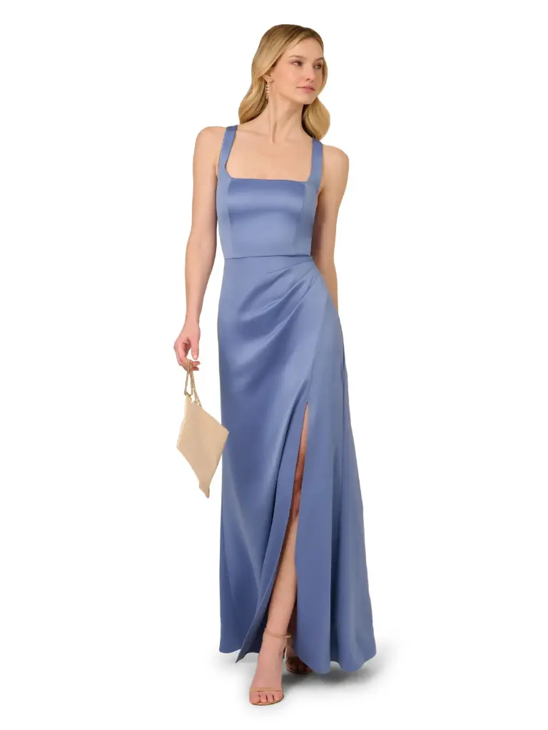  Vestido sin mangas de crepé de satén