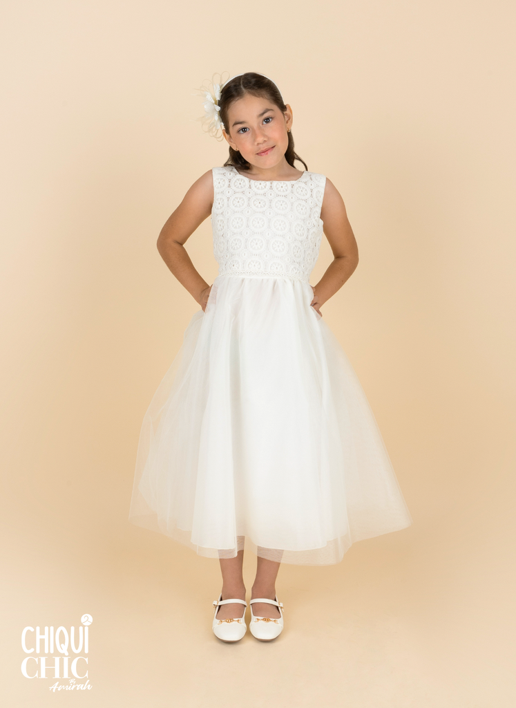 Vestido de encaje y tul