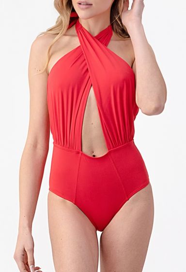 Calzoneta de una pieza con cuello cruzado
