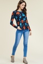 Blusa floral con fruncido