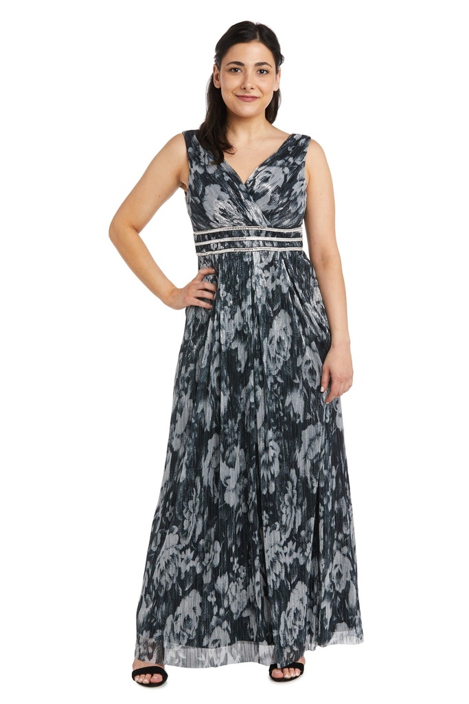 Vestido formal con estampado metalizado