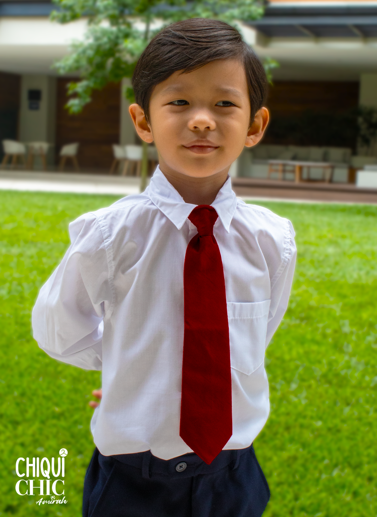 Corbata con clip de seda