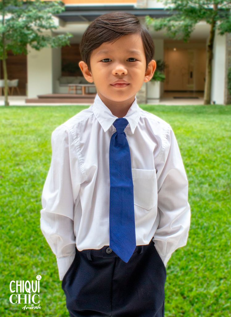 Corbata con clip de seda