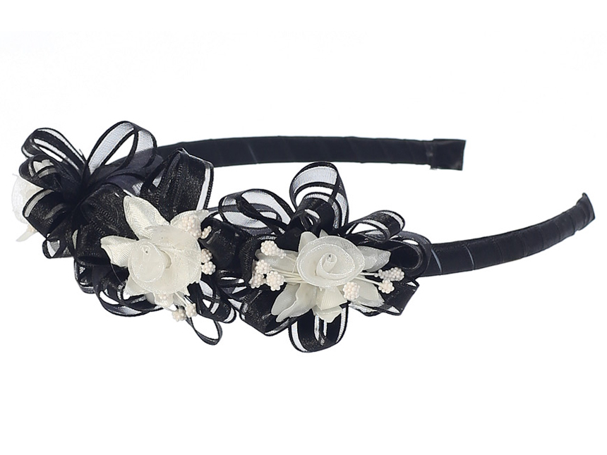 Diadema con flores de organza