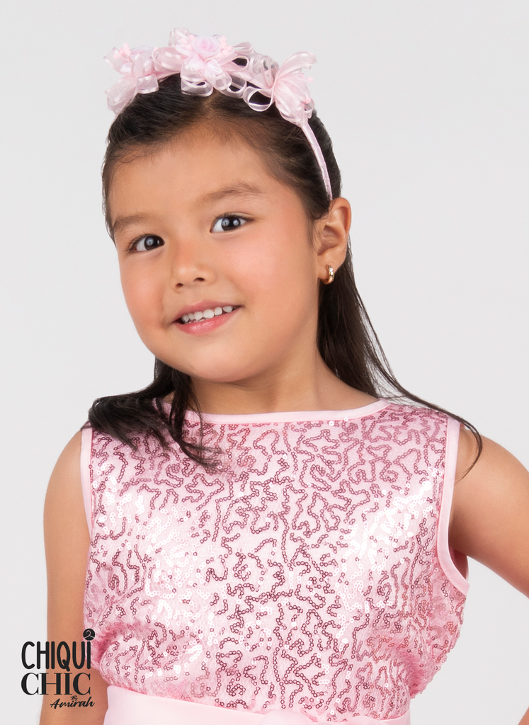 Diadema con flores de organza