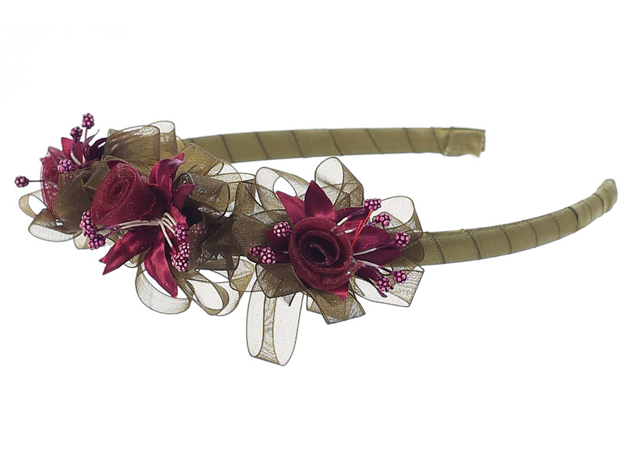 Diadema con flores de organza