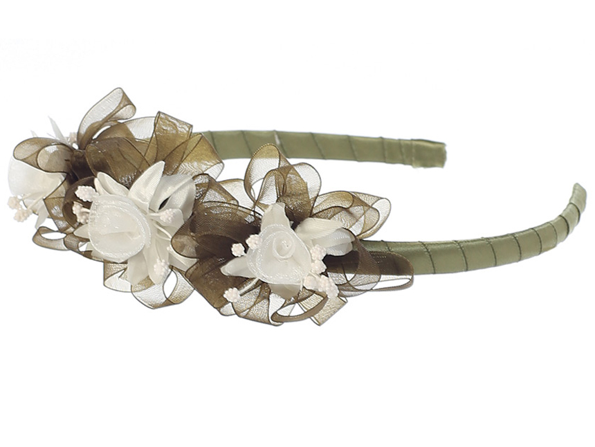 Diadema con flores de organza