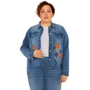 Chaqueta vaquera con bordado de flores