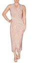 Vestido midi con cuello en V