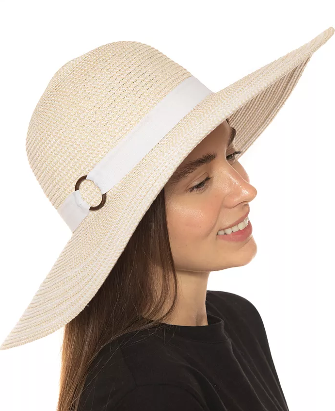 Sombrero flexible con ala rayada