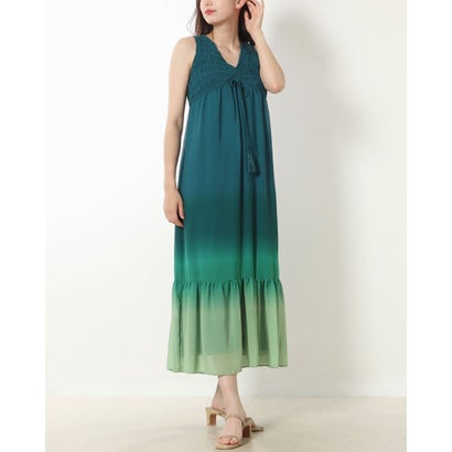 Vestido largo con ribete sombreado