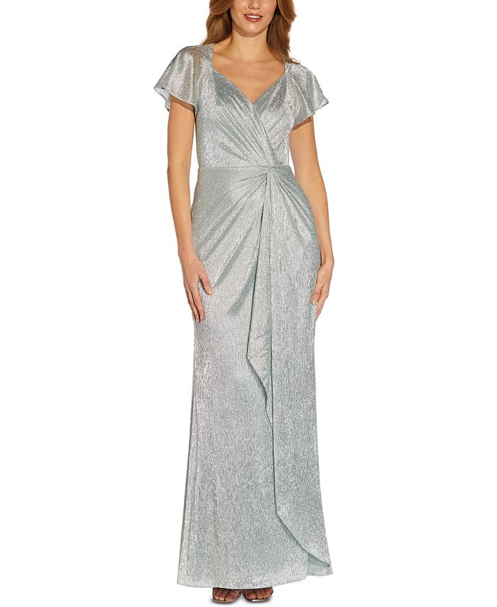 Vestido metalizado con drapeado