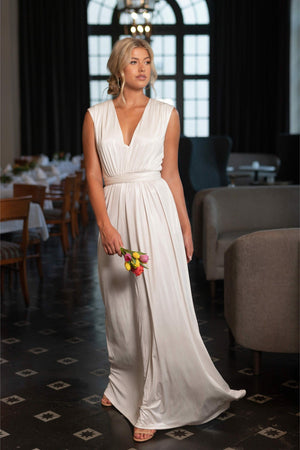 Vestido largo satinado krista