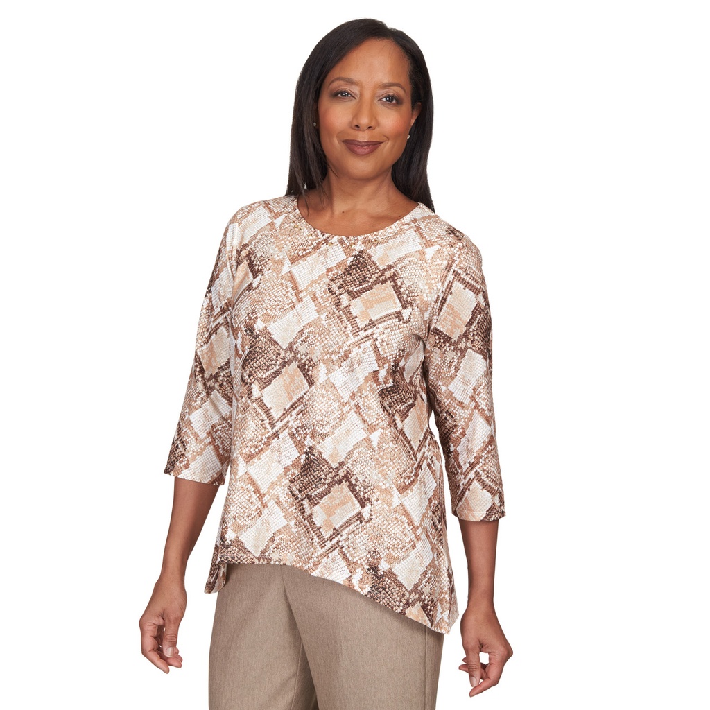 Blusa con estampado de pitón brillante