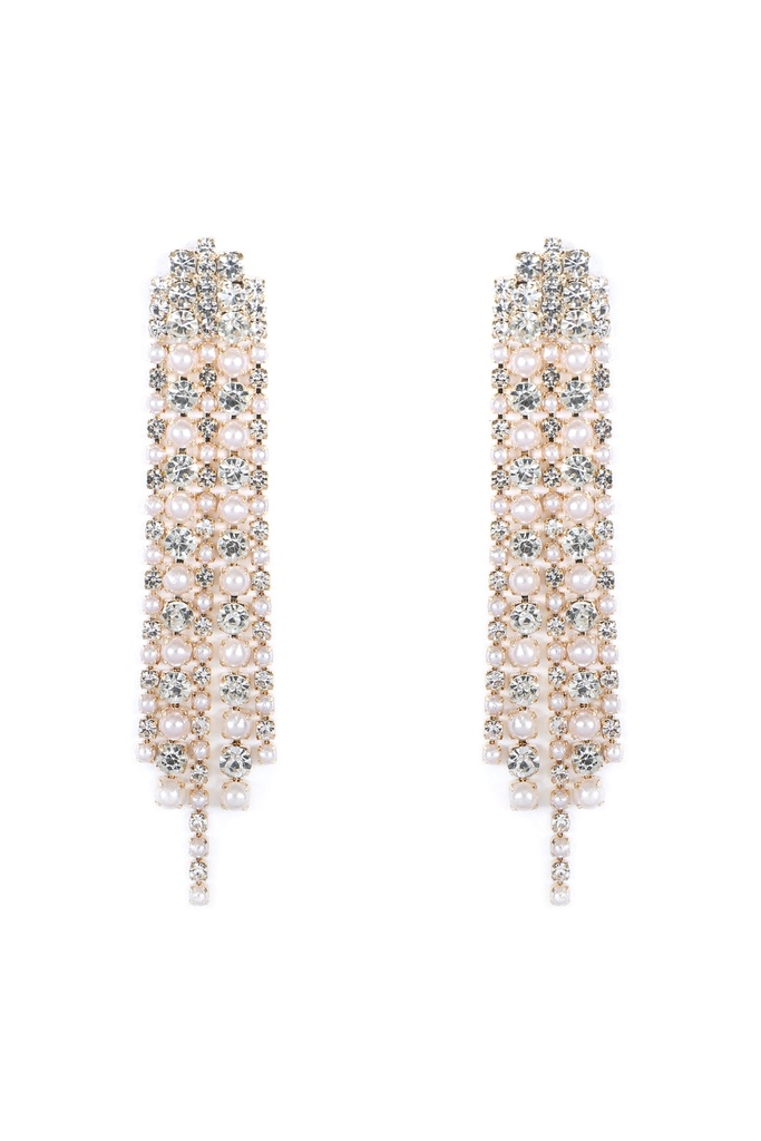 Pendientes de 5 líneas con perlas 