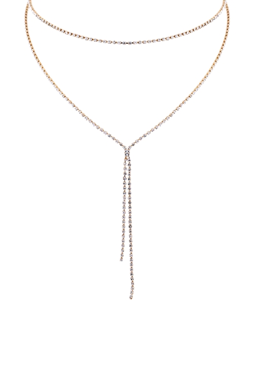 Collar en capas y lazo de pedrería