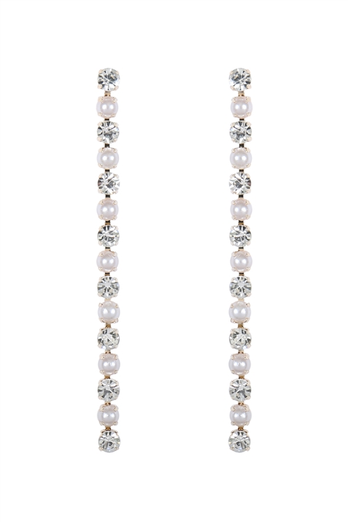 Pendientes lineales con piedras y cristales