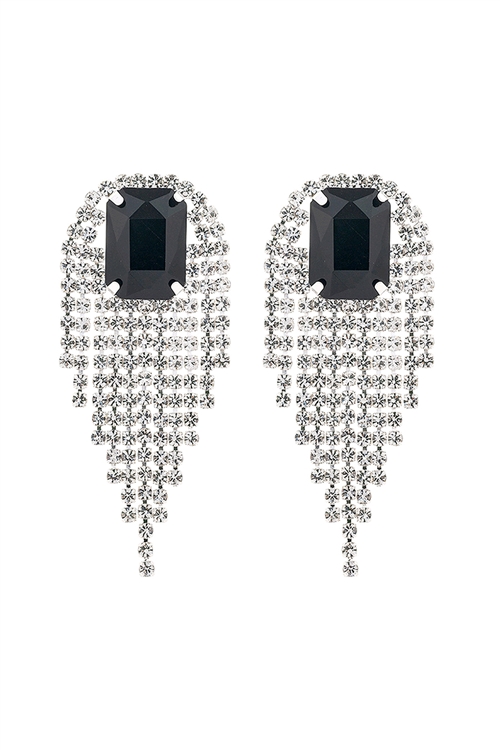 Pendientes de borla con diamantes en cascada