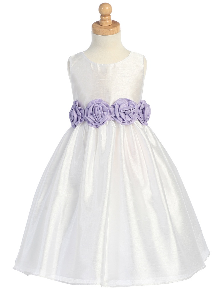 Vestido de organza shantung con flor