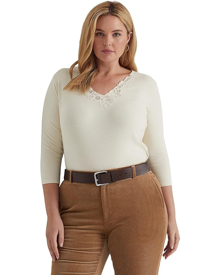 Blusa con ribete de encaje