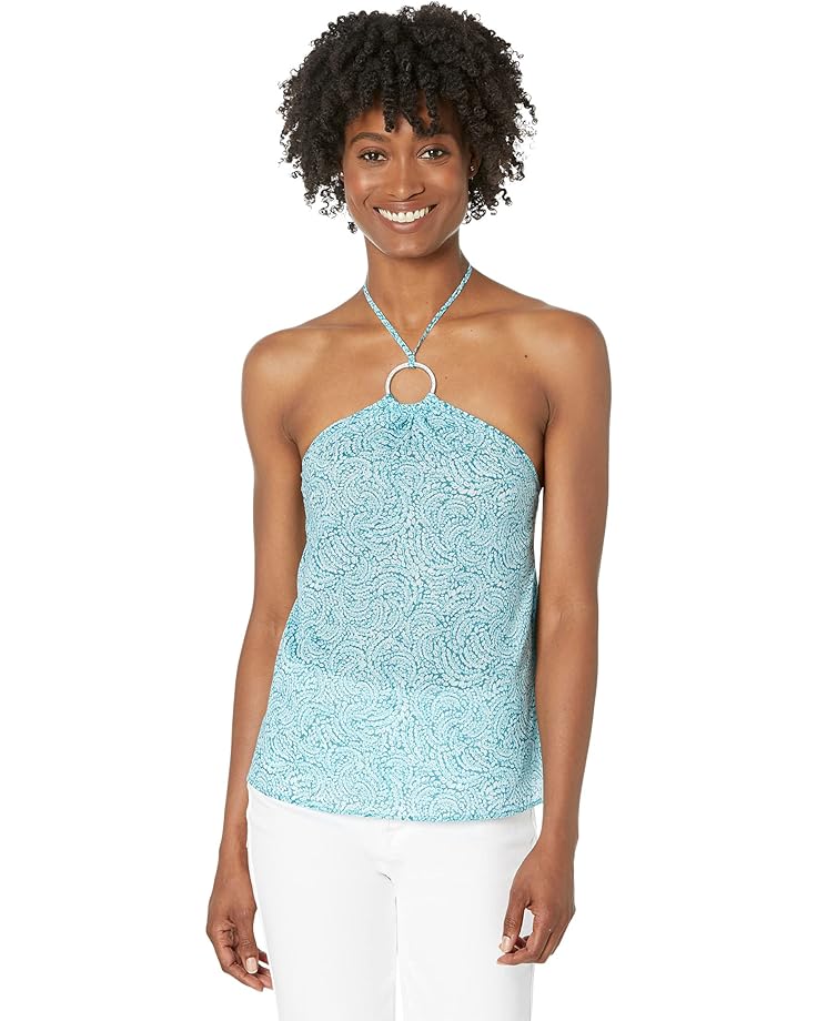 Blusa halter de algodón Shibori