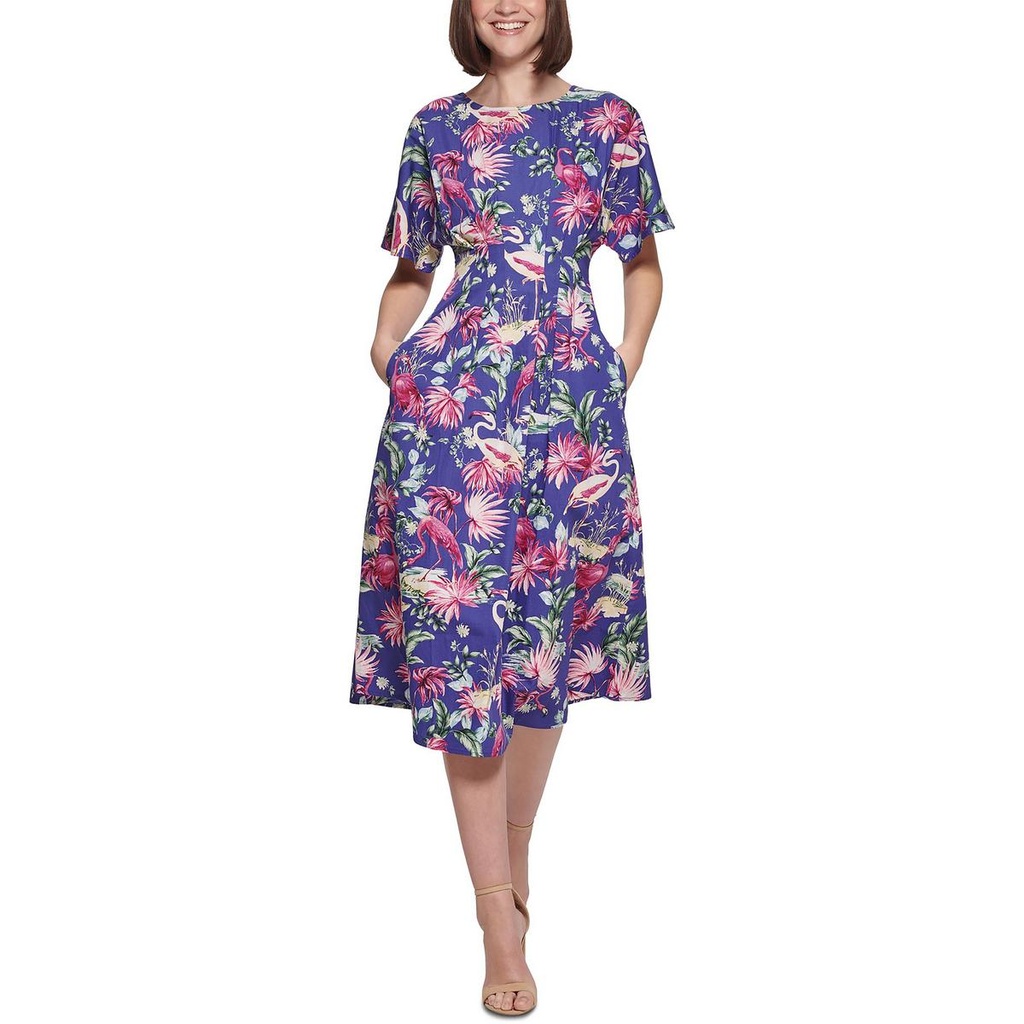 Vestido con estampado de flamencos