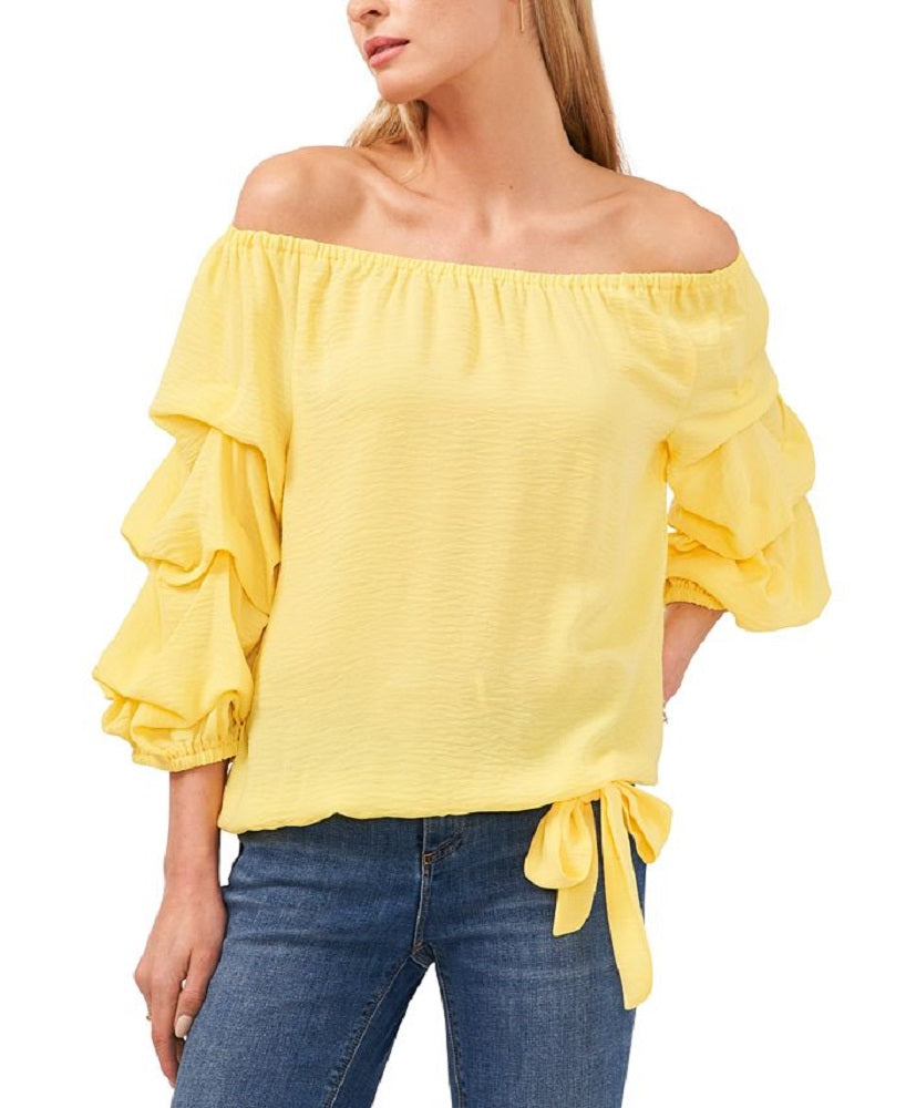 Blusa con mangas abullonadas a capas