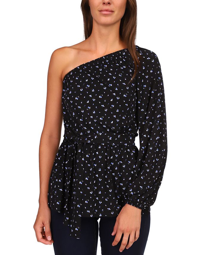Blusa estampada con un hombro