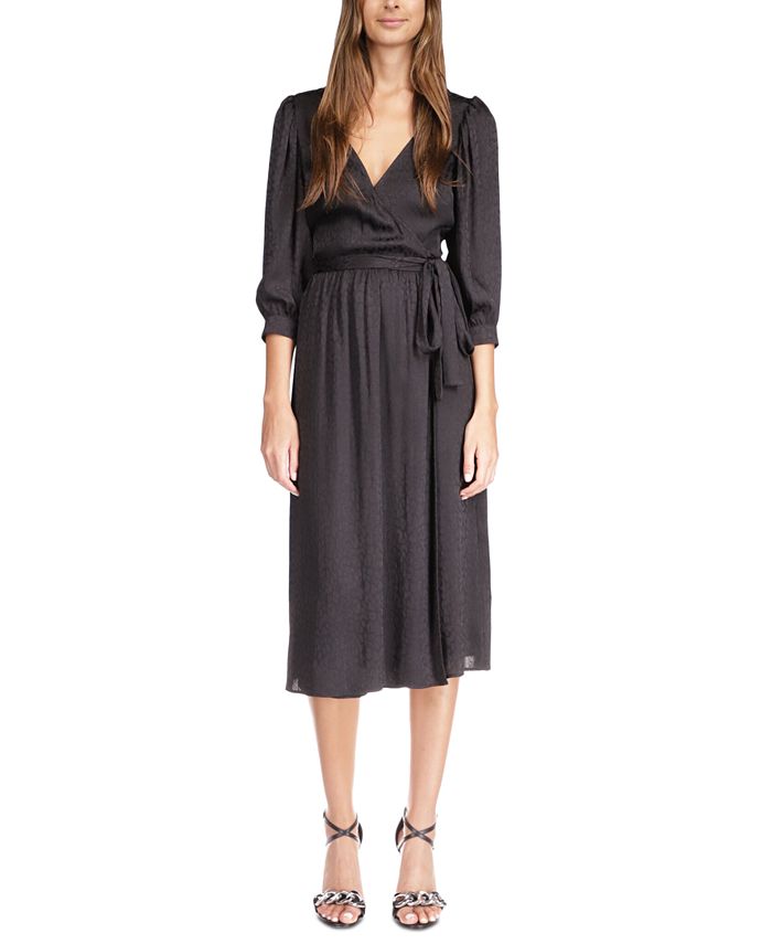 Vestido midi cruzado Jacquard