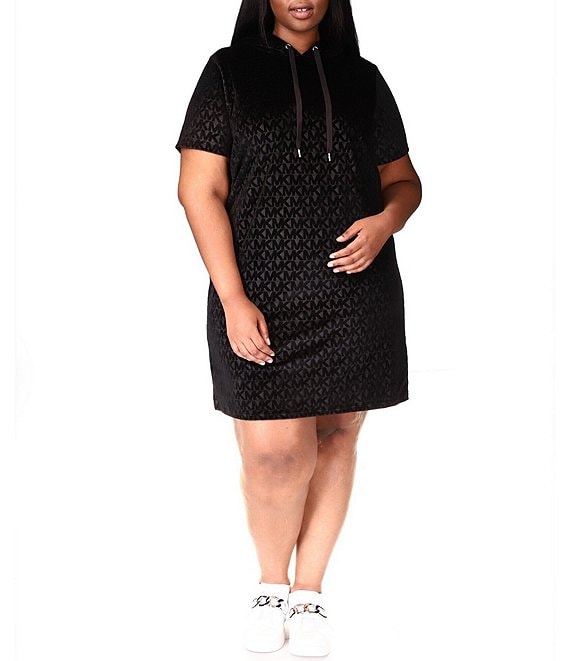Vestido con capucha de velour