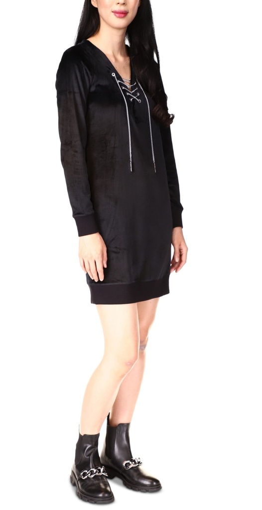 Vestido con cuello de cadena