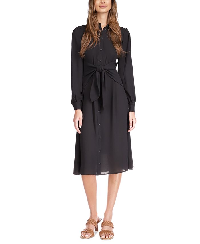 Vestido con botones y cinturón
