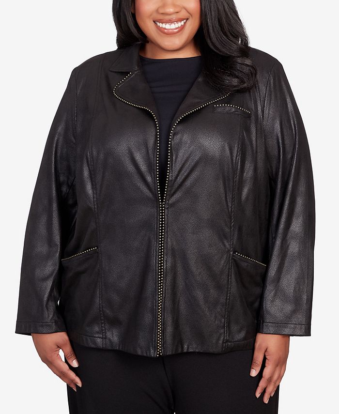 Chaqueta abierta  de cuero vegano 