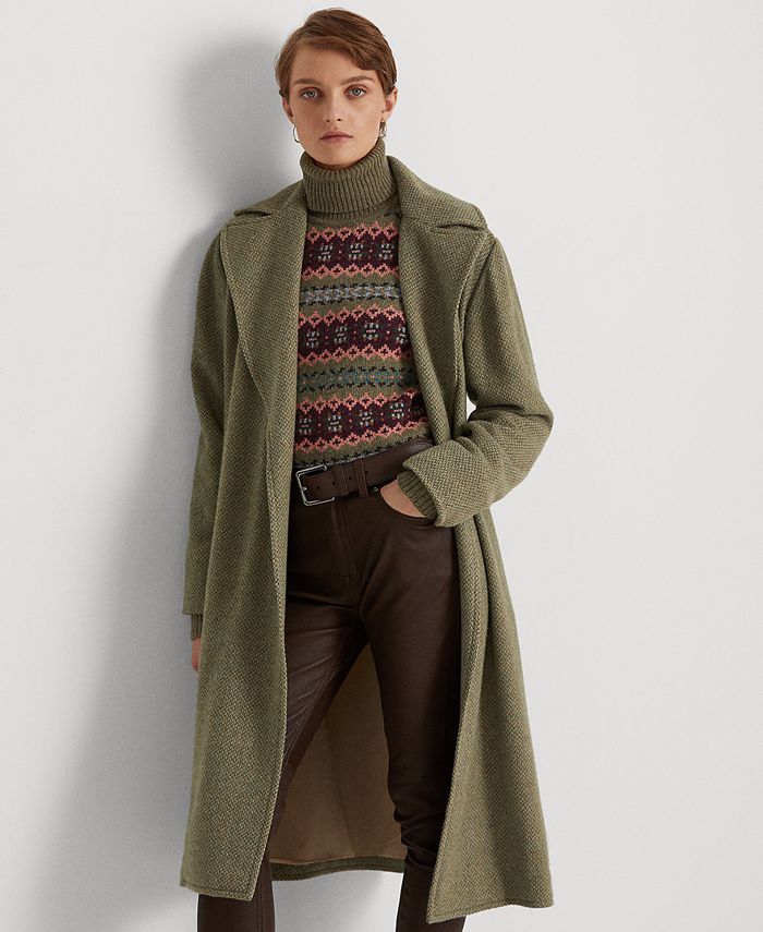 Abrigo cruzado de tweed