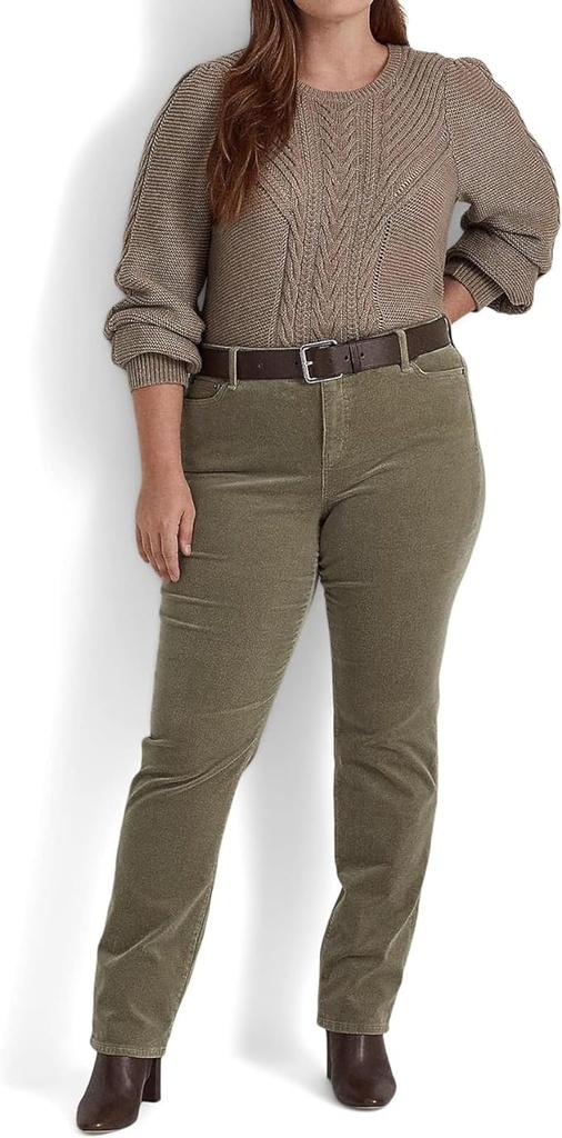 Jeans de Corduroy recto  Mide-Rise