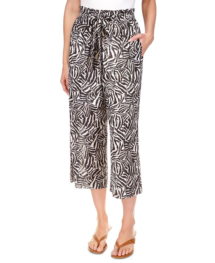 Pantalones crop con estampado cebra