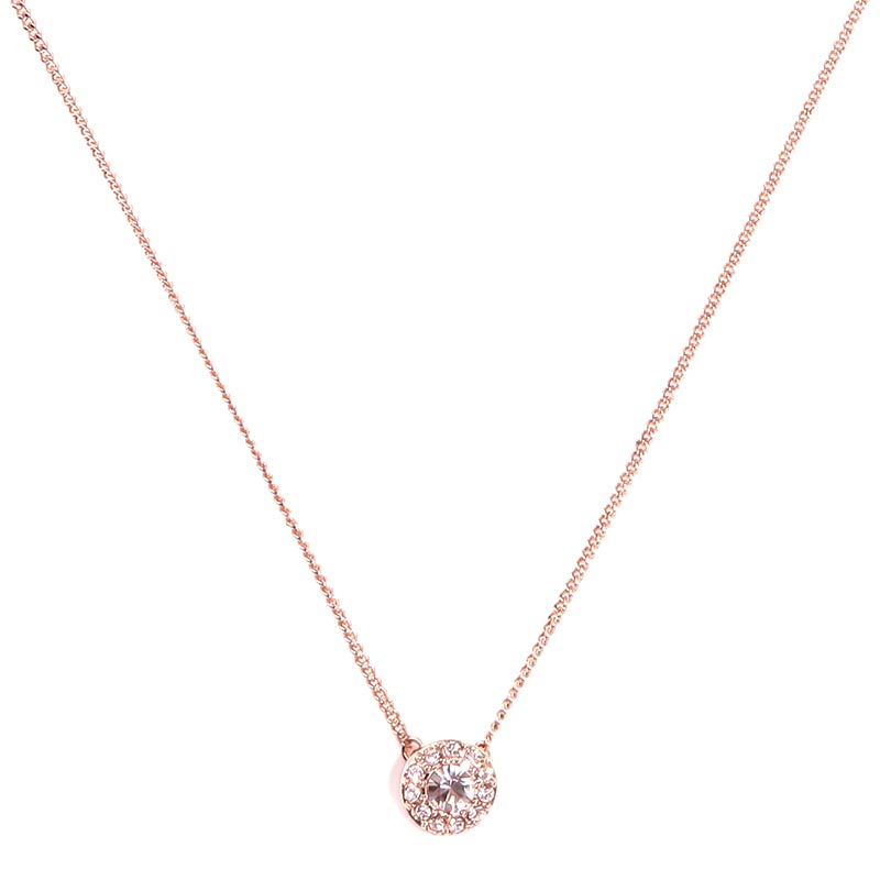 Collar de halo de cristal y piedra