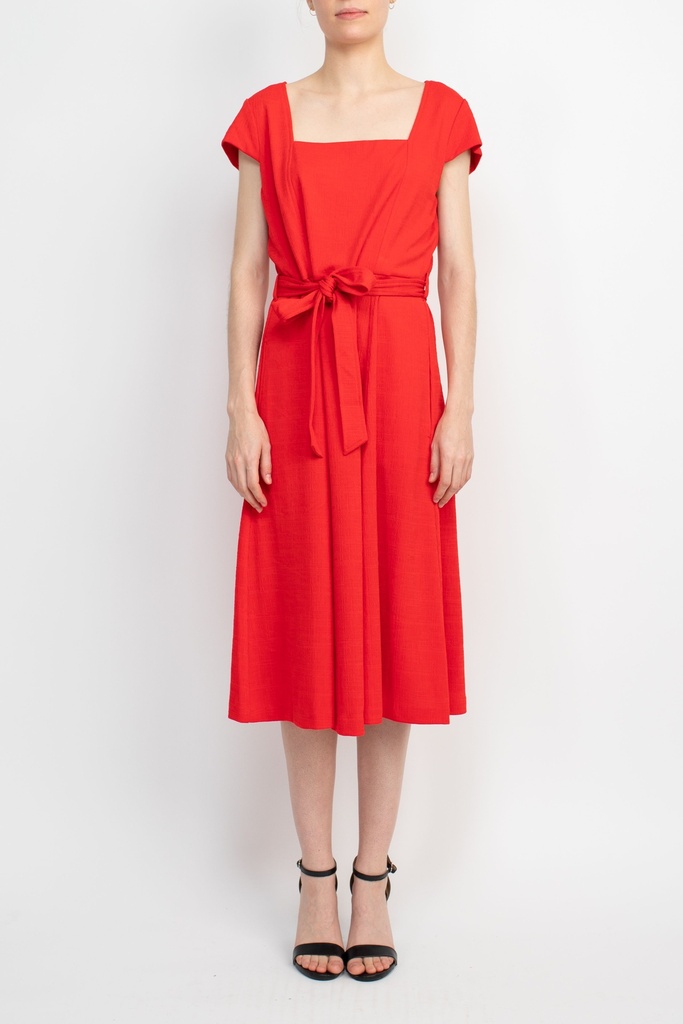 Vestido midi de crepè 