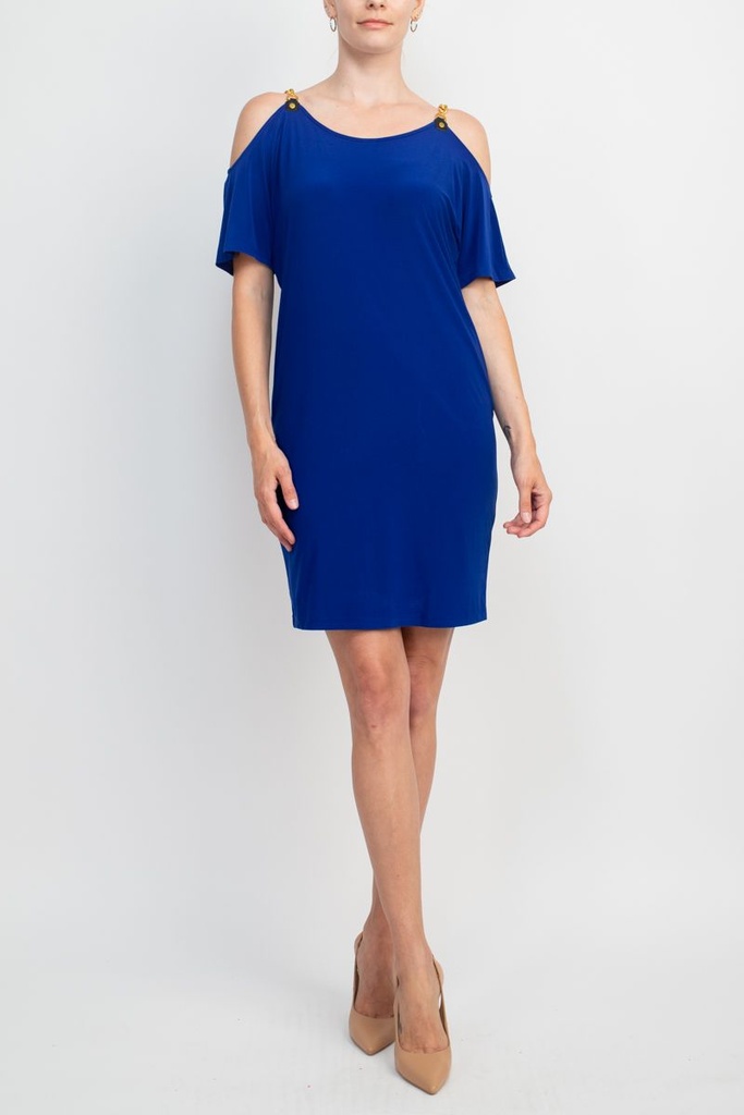 Vestido corto con tirantes de cadena 