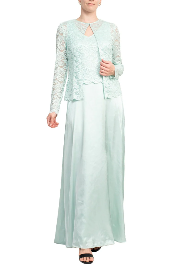 Vestido con chaqueta de encaje 