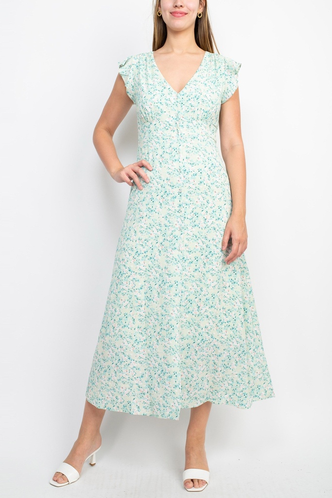 Vestido crepe con estampado floral 