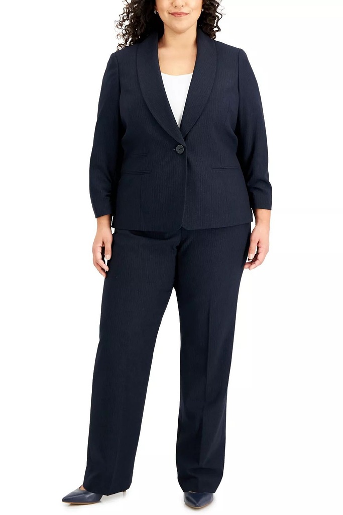 Traje sastre de pantalón y saco de mangas fruncidas